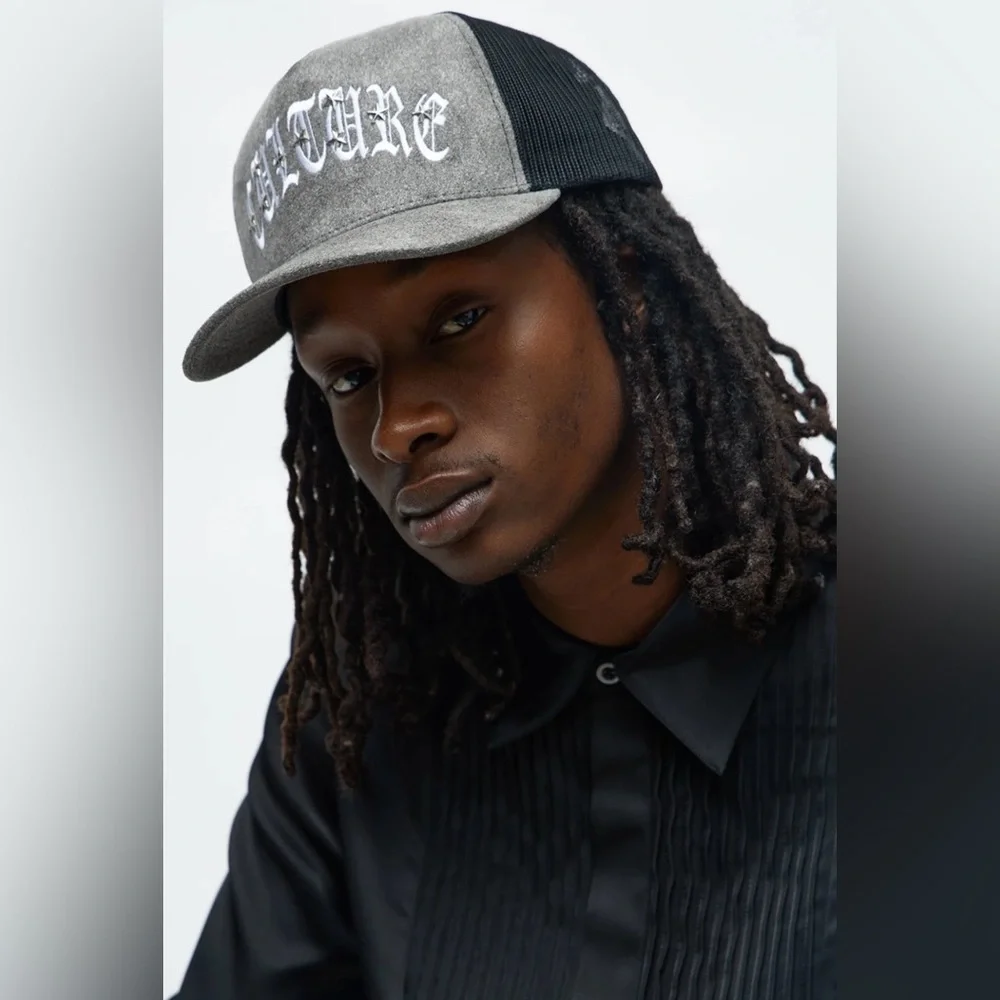 Black and Gray Trucker Cap